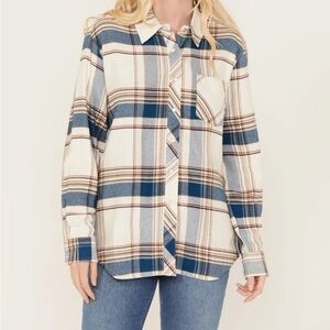 Idyllwind Blue and Cream Plaid Shirt